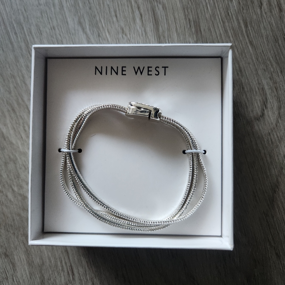 Nine West Silver Plated Magentic Bracelet